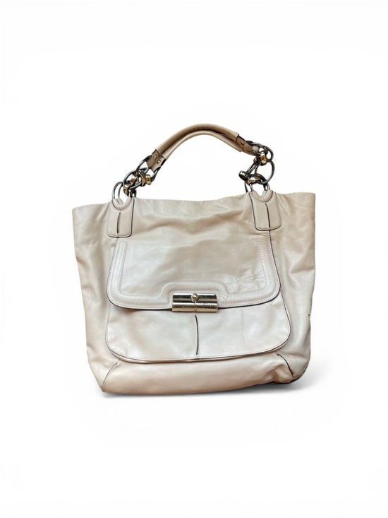 Coach Handbags - Coach Cream Leather Shoulder Bag / Purse with Gorgeous Hardware